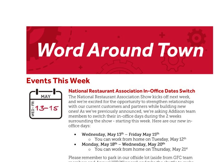 Word Around Town newsletter dated May 11, 2026